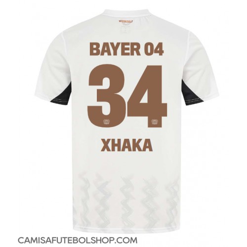 Camisa de time de futebol Bayer Leverkusen Granit Xhaka #34 Replicas 2º Equipamento 2024-25 Manga Curta